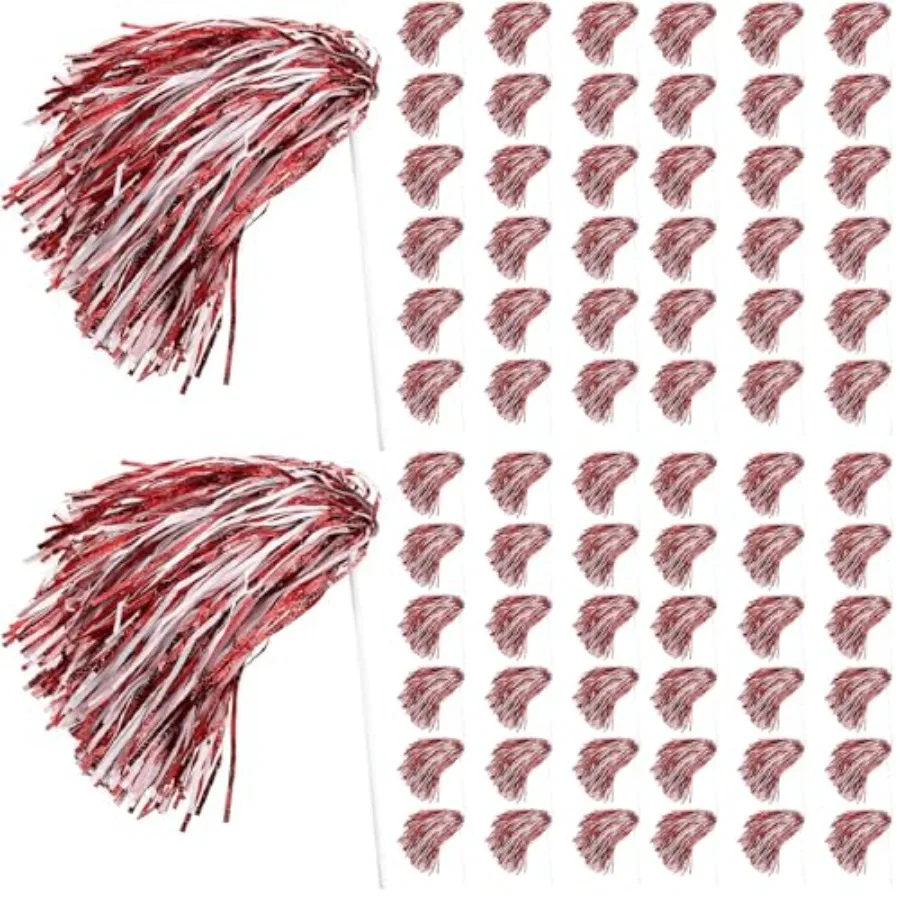 

120 Pcs School Spirit Shakers Bulk, Pom Poms for Adults Sports Team Party Dance Football Basketball Volleyball Homecoming Fan C