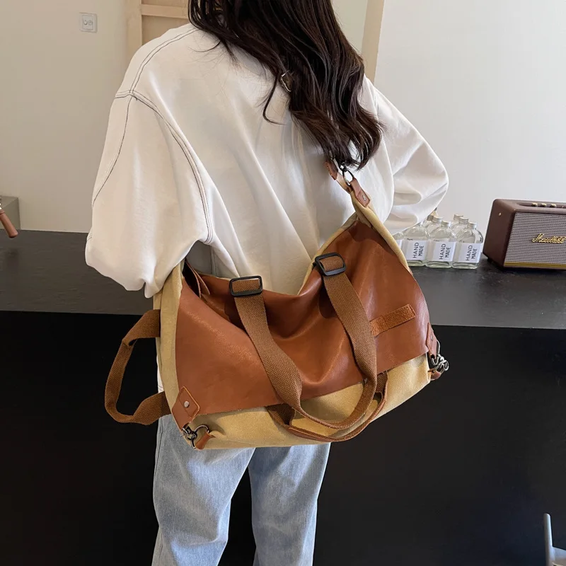 Tote Bag Summer High-End Fashion Women's Leisure Travel Sports and Fitness Large Capacity Portable Canvas Bag