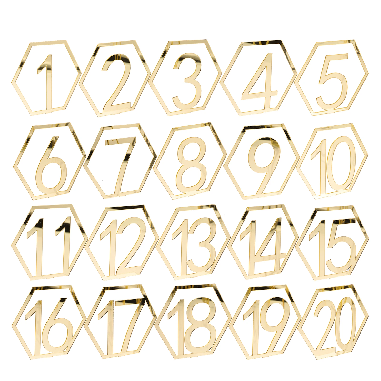 

20 Pcs Acrylic Table Numbers Reusable Simple Design Wedding Banquet Birthday Catering Anniversary Home Event Table