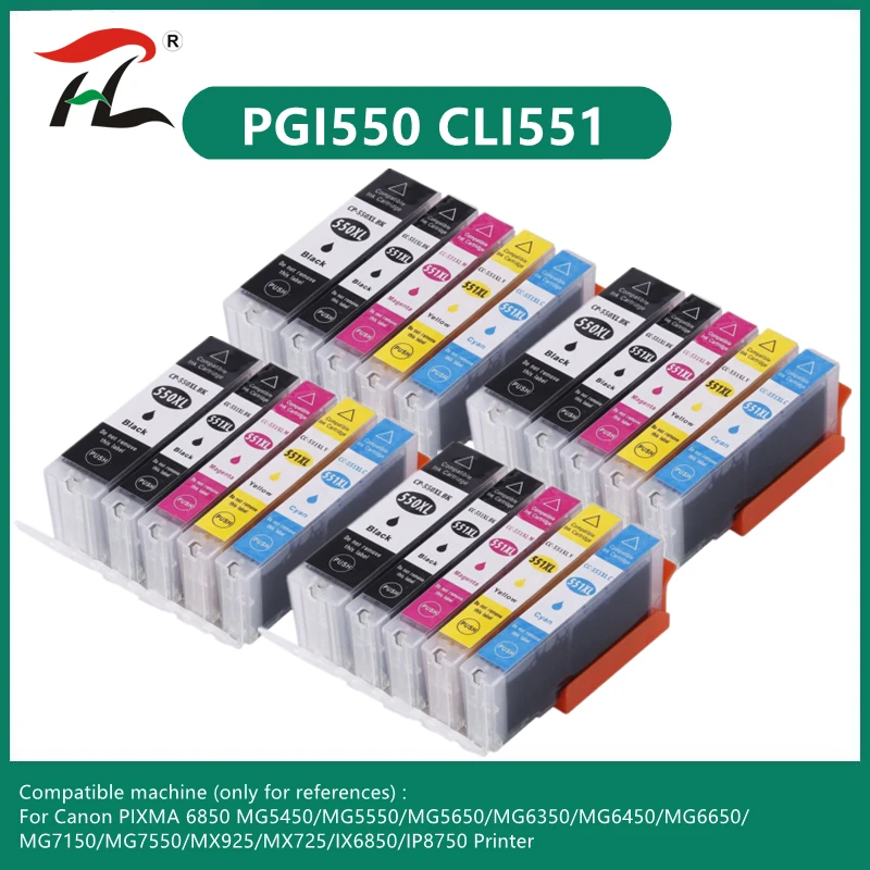 PGI550XL pgi 550 cli-551 XL ink cartridge PGI550 CLI551 for Canon PIXMA IP7250 MG5450 MX925 MG5550 6450 5650