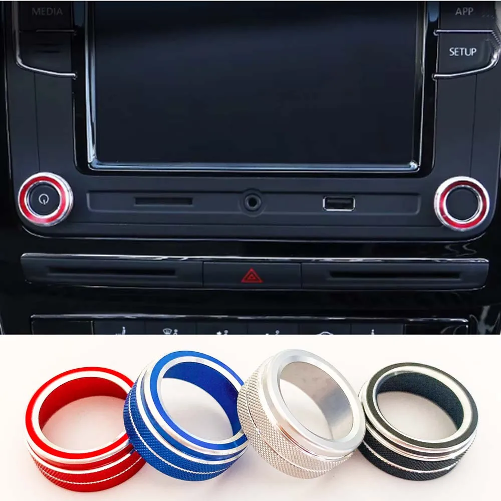 Navigation Panel Volume Knob Decoration Ring For VW Volkswagen Golf MK7 Polo Beetle Passat Interior Accessories Trim Cover