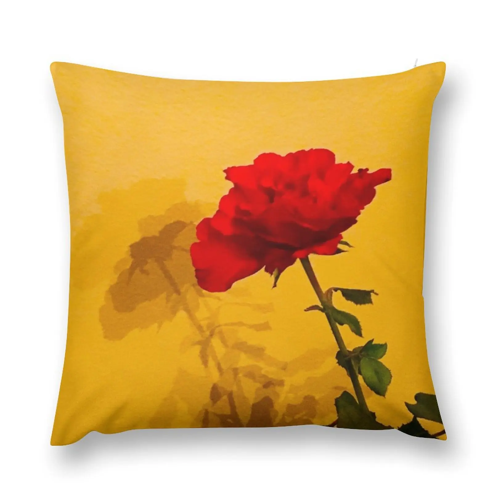 Gorgeous Red Rose with Thorns on Flower Stem Throw Pillow Cushions For Children Pillowcases Cushion Covers Sofa pillow