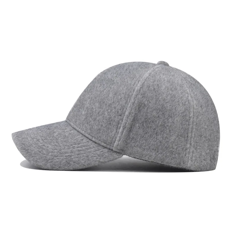 FS Luxury Brand Cashmere Baseball Cap For Men Gray Warm Winter Plush Women Caps Outdoor Windproof Trucker Hats Casquette Femme