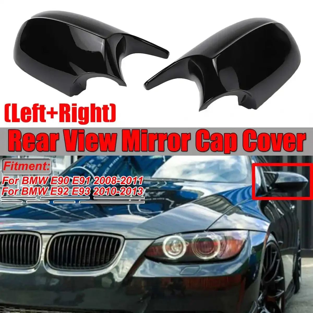 

1Pair E81 E82 Mirror Covers Car Side Rearview Mirror Cap Cover Trim For BMW E81 E82 E87 E88 E90 E91 E92 E93 LCI Facelifted Model