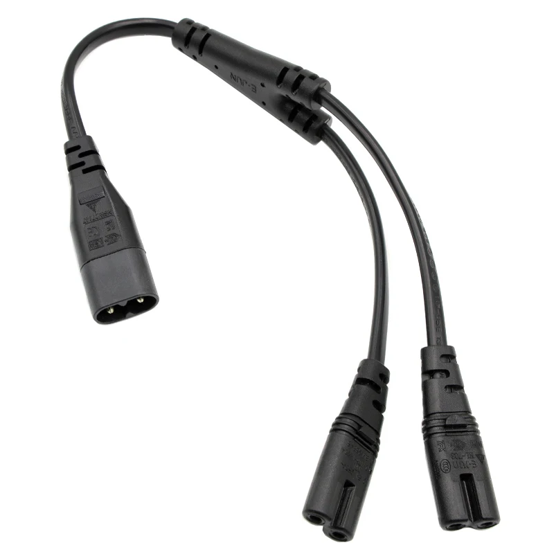 IEC 320 C8 Plug to C7 Receptacle Male to Female Extension Power Supply Main Adapter Cable White/black Color