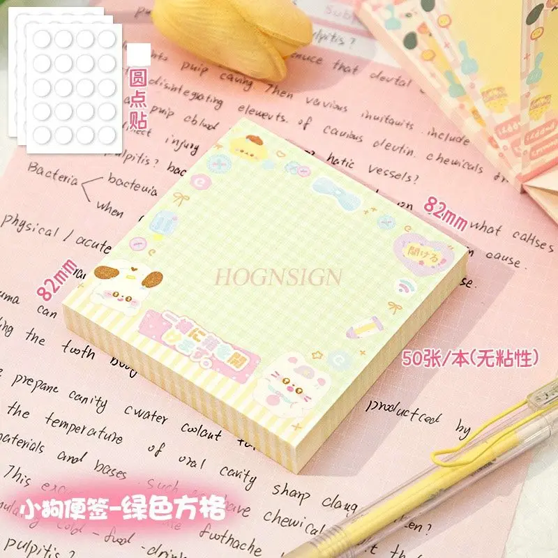 

1book Tearable sticky note paper, non stick note book, cartoon note, n times pasted