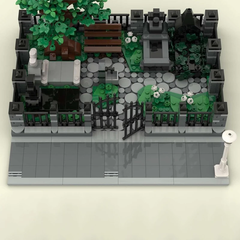 มอซี- 216592   Modular สุสาน Building Block รุ่นอิฐอนุภาคขนาดเล็ก DIY ความเข้ากันได้สูงของเล่นก่อสร้างของขวัญเด็ก 1063 ชิ้น