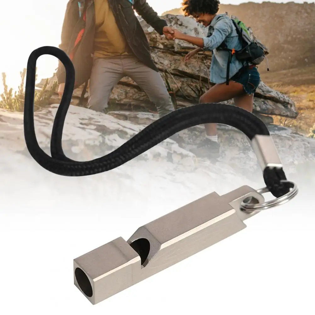 Survival Whistle Anti-corrosion Referee Whistle High Hardness Collectable  Practical Survival Titanium Whistle with Lanyard