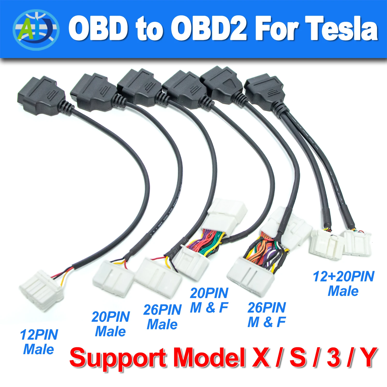 �y�Z�[�����zOBD �A�_�v�^�[ �e�X���p 12/20/26�s�� to OBDII �e�X�����f�� X/S/3/Y OBD2 �f�f�P�[�u�� OBD �R�l�N�^�n�[�l�X X431 �X�L���i�[�p