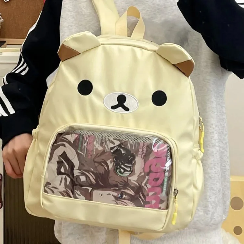 Cute Japanese Bear Backpack Outdoor Waterproof Large Capacity Backpack Portable Travel Backpack New Fashion Rilakkuma Schoolbag