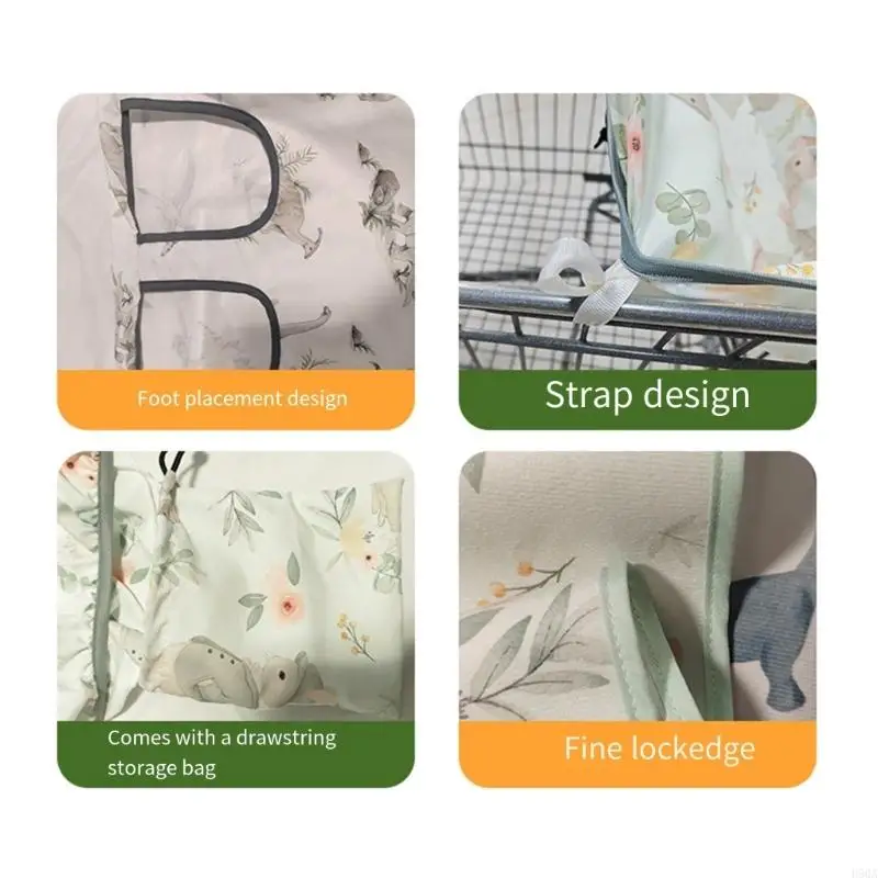 D5QA سوبر ماركت عربة البقالة حالة الغبار وسادة مقعد كم غطاء كرسي طعام الطفل #2