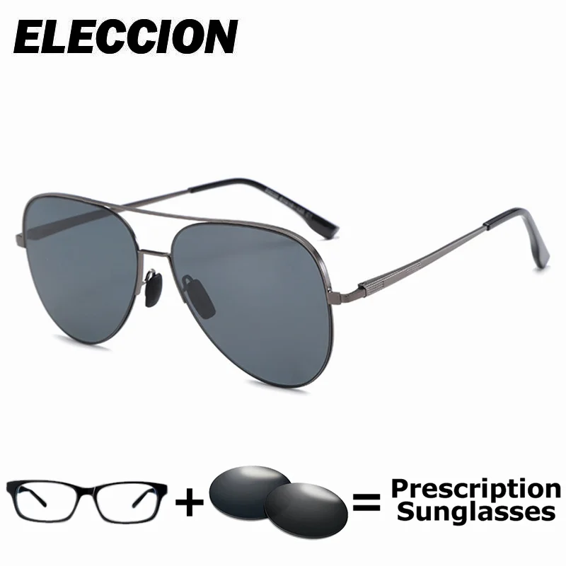 Eleccion Classic Polarized Sunglasse Men Dark Lens UV400 Customize Progressive Prescription Myopia Multifocal Lenses Sunglasses