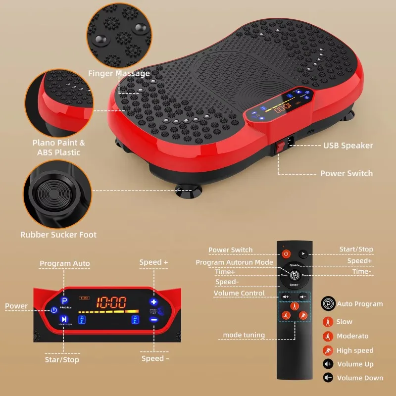 2025 آلة تمرين لوحة الاهتزاز للاستخدام المنزلي - مستويات متعددة سهلة لحرق الدهون ومنصة اهتزاز للحياة اليومية #6