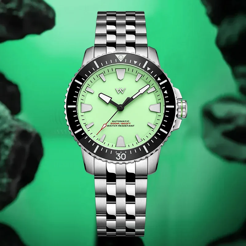 WM Watch NH35 Automatic Mechanical Watch 200M Water Resistant AR Coated Sapphire Crystal Welly Merck Watches For Man WM211