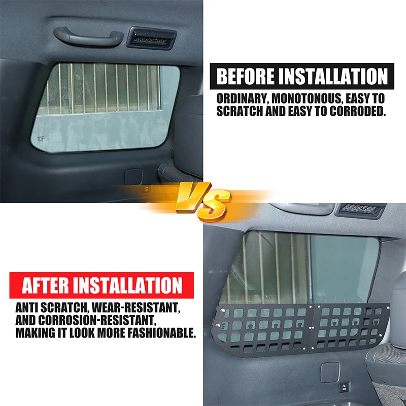 For Toyota Land Cruiser Prado 250 LC250 2024+ carbon steel black car trunk side window storage fence modification accessories
