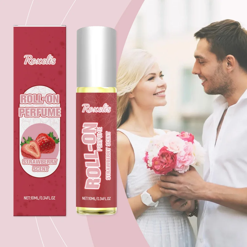 Perfume en Roll-on Strawberry Charm, Fragancia Dulce y Gourmand, Fresca, Elegante y Duradera, Regalo Perfecto para Citas Románticas