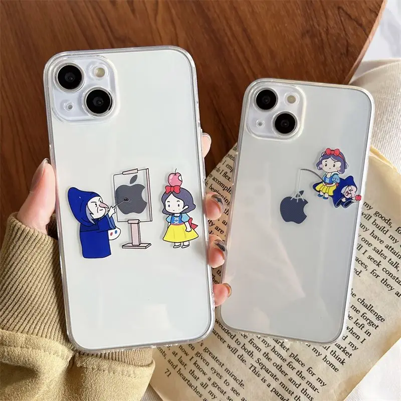 Disney Snow White And Witch Phone Case For iPhone 15 14 13 12 11Pro Max X XS Max XR 78Plus MINI Y2K Girl Cute Anti Fall Back Cov