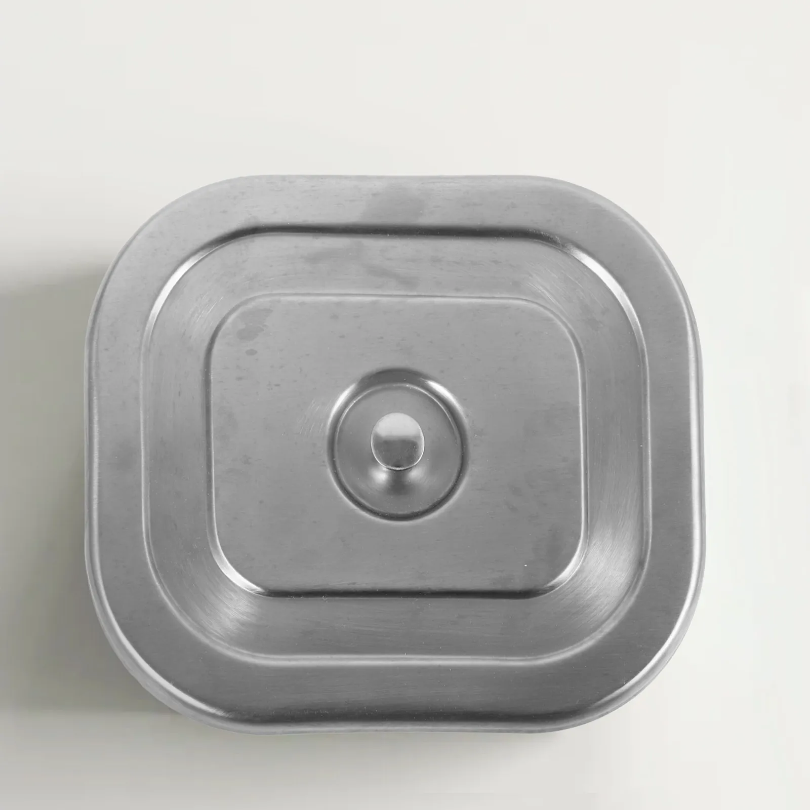 

Rectangular Stainless Steel Embedded Trash Bin Lid Recessed Countertop Trash Can Cover Kitchen Bathroom Accessory