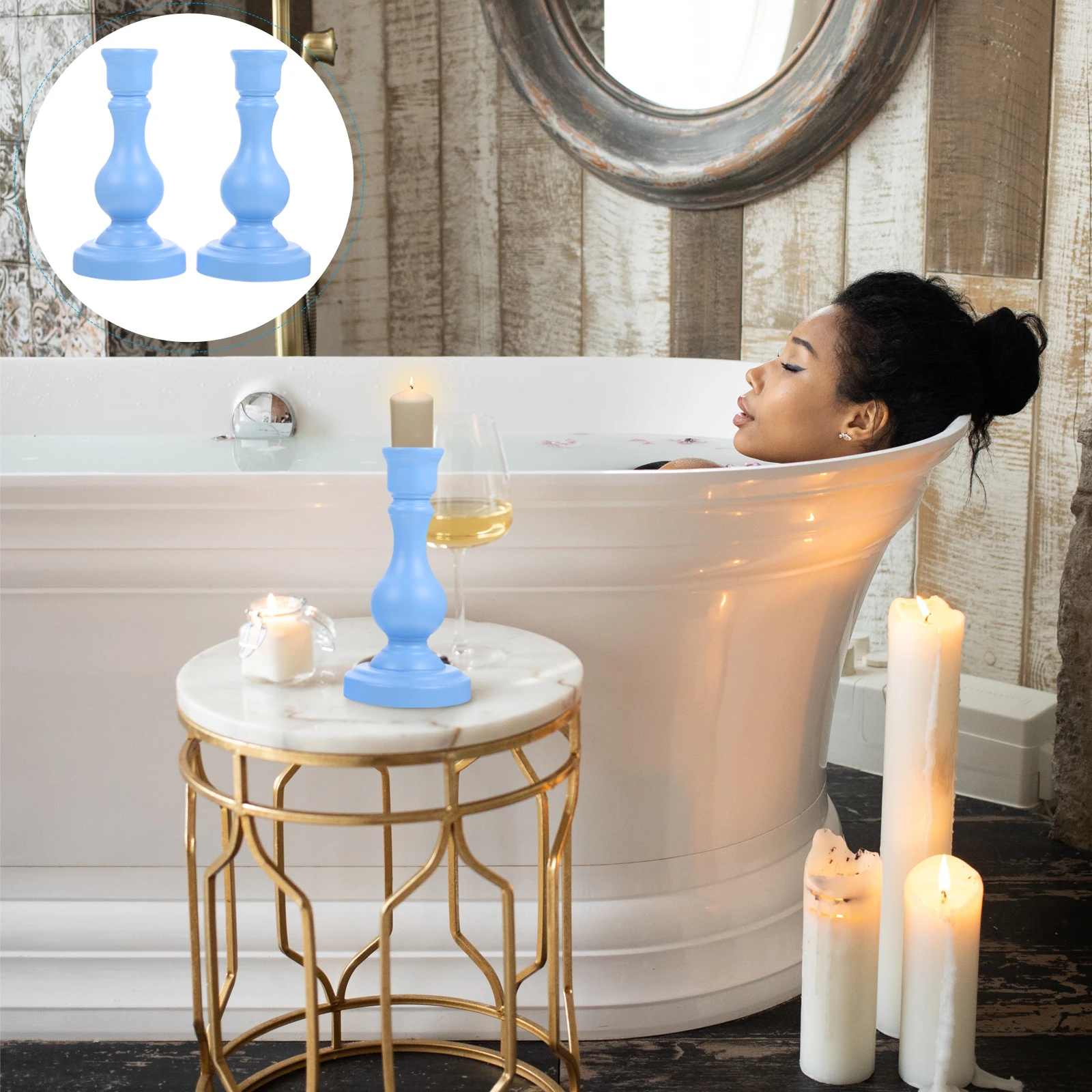 

2Pcs Stylish Candleholder Heat Resistant Decorative Stand for Centerpiece Dinner Party Home Decor