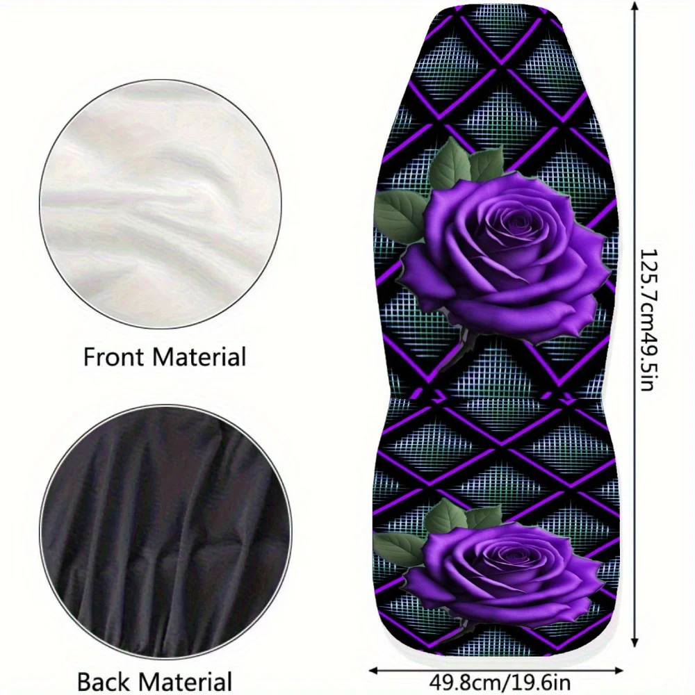 قطعتان من أغطية مقاعد السيارة المطبوعة على شكل شبكة وردية أرجوانية للنساء والرجال، واقي مقعد أمامي عالمي للسيارات وسيارات الدفع الرباعي وسيارات السيدان وTr #4