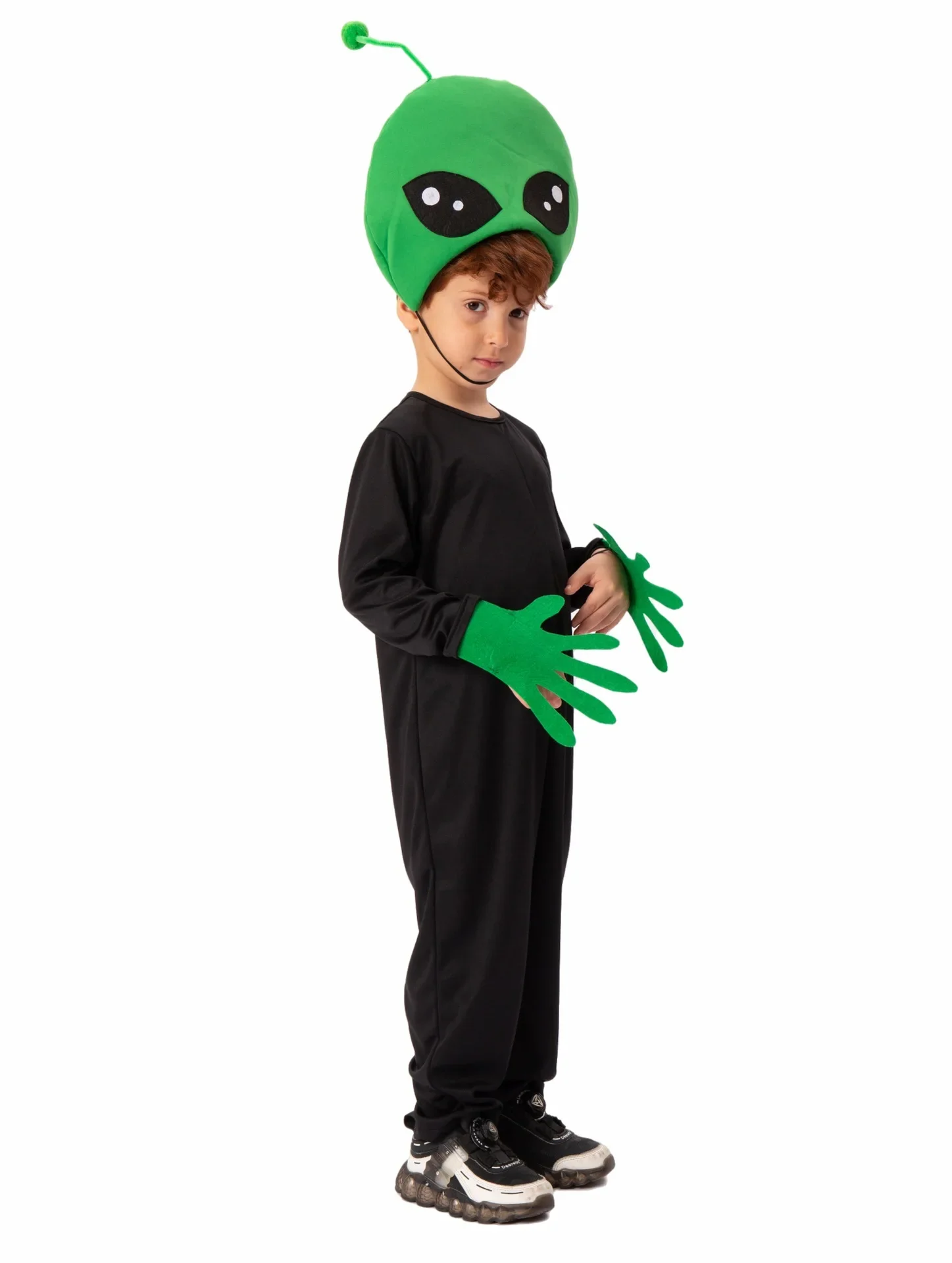 Fato de alien para crianças, traje de alien halloween, extravagante, verde, espaço, para crianças