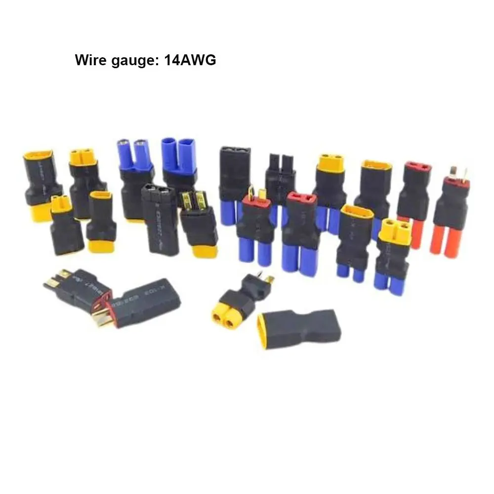 محول متعدد الوظائف XT60 إلى T Plug Model XT90 EC3 بطارية طائرة بلاستيكية دوارة 14AWG لـ 2 قطعة