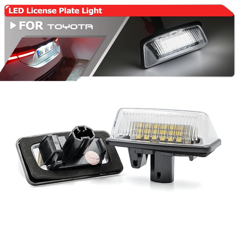 Luces Led para matrícula de coche, accesorio para Toyota Corolla E11, Crown S180, Starlet EP91, Vios Previa, ACR50, GSR50, 18-SMD