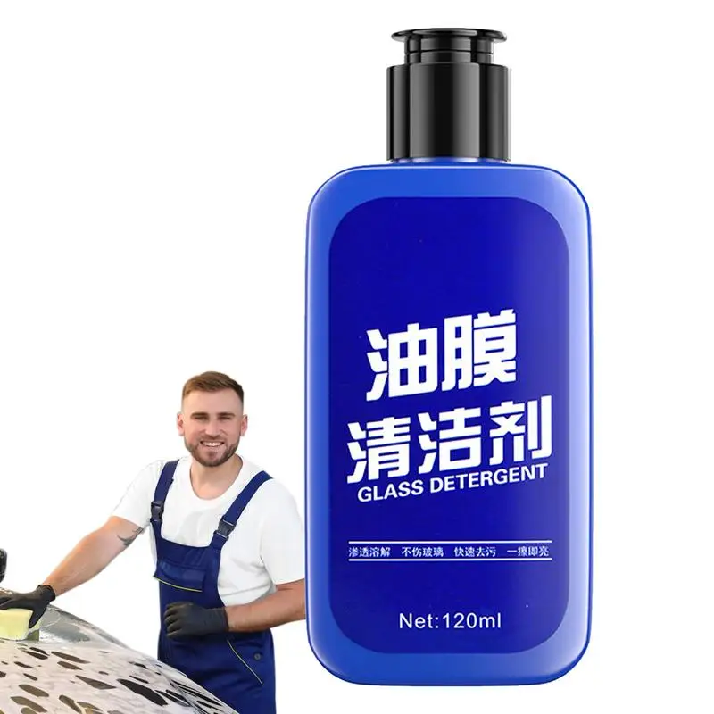 

Car Glass Oil Film Remover 120ml Auto Glass Polish Oil Remover Long-term Car Glass Cleaner Liquid For Water Stains Efficient