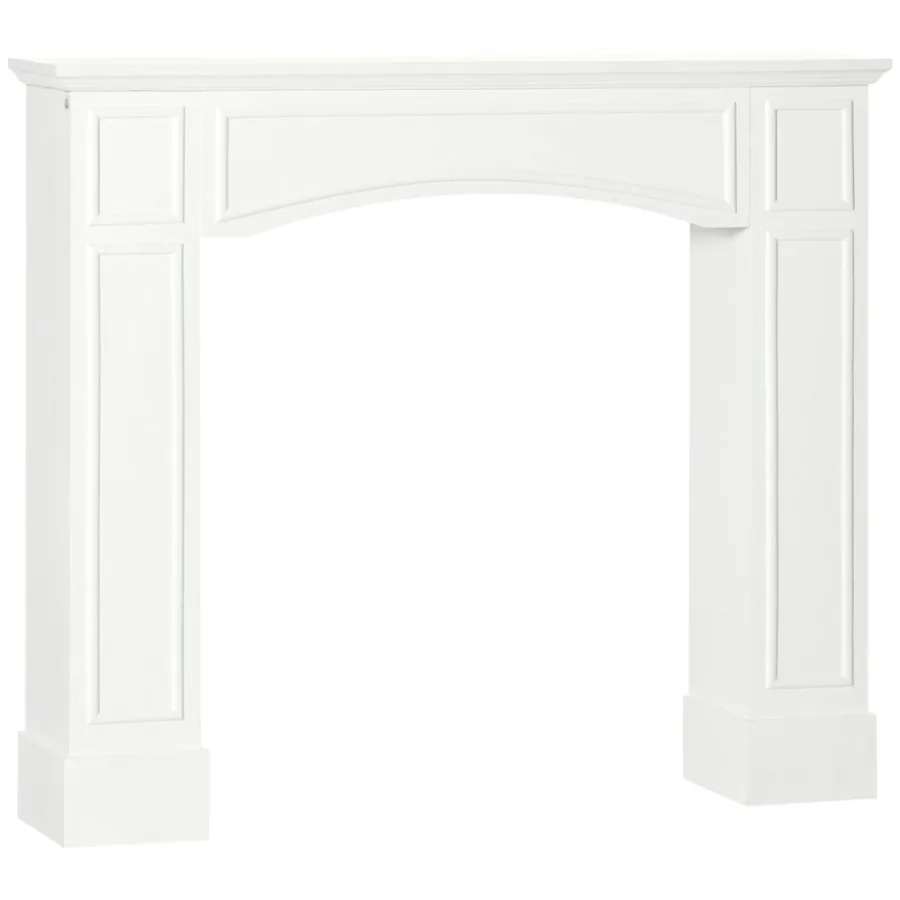 

HOMCOM 29 Modern Fireplace Mantel Surround Mantels for Fireplace with Drative Geometric Pattern White
