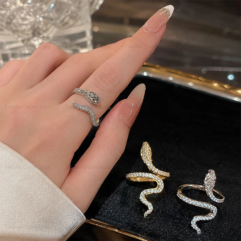 Adjustable Animal Rings Reptile Fashion Women Gothic Open Snake Ring Punk Personality Jewelry Accessories Jewellery Кольцо
