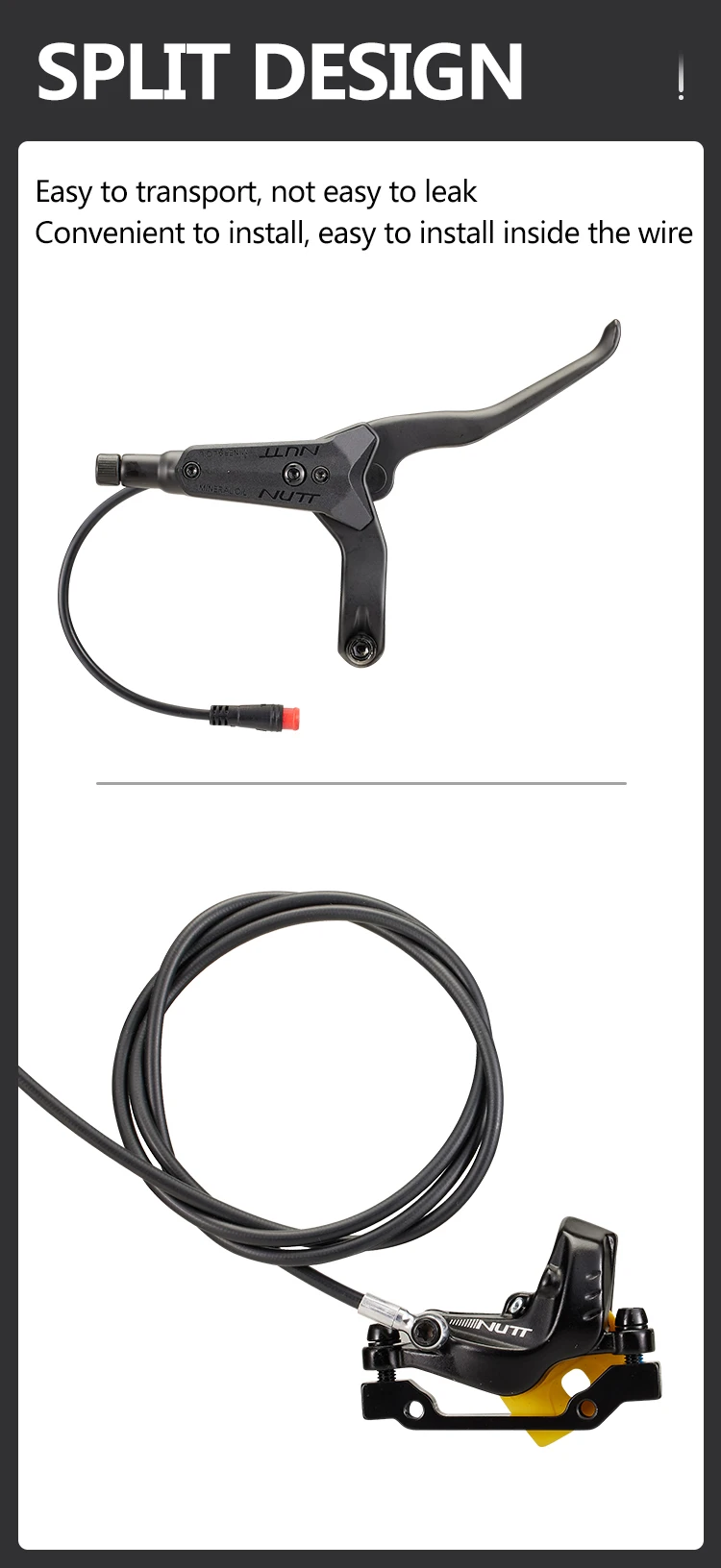 NUTT 4-Kolben E-Bike Elektroroller Hydraulische Scheibenbremse 140 160 180mm Rotor Für A5 HX-D Kukirin G2 Max NANROBOT D6+ N6 LS7 – Detail 6