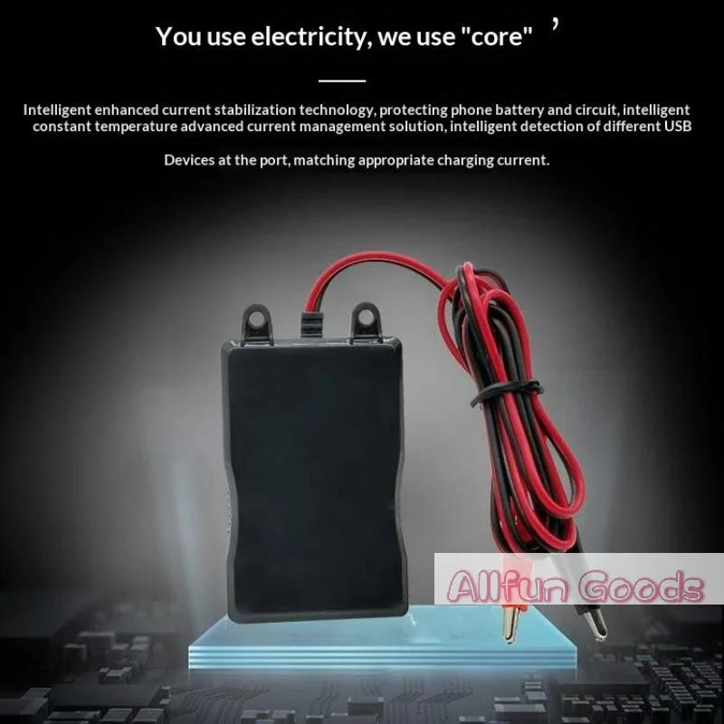 [T5]1Pcs 12V 24V To 5V Emergency Power USB Adapter With 3USB Ports And Battery Clip For High-Efficient Phone Charging