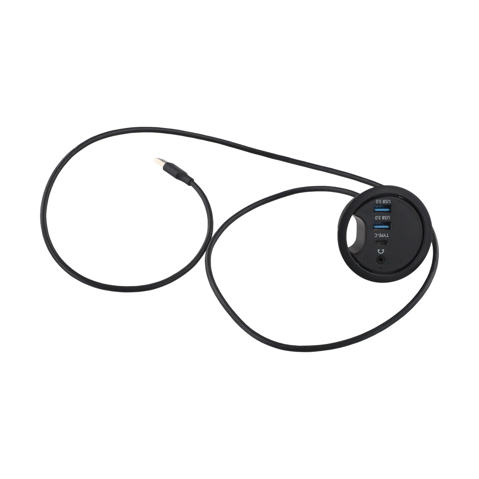 /Black /Desk /Grommet Hub USB 3.0 Splitter With Dual Port Audio Interface For Headphone Microphone Desktop PC Laptop Cable Organ