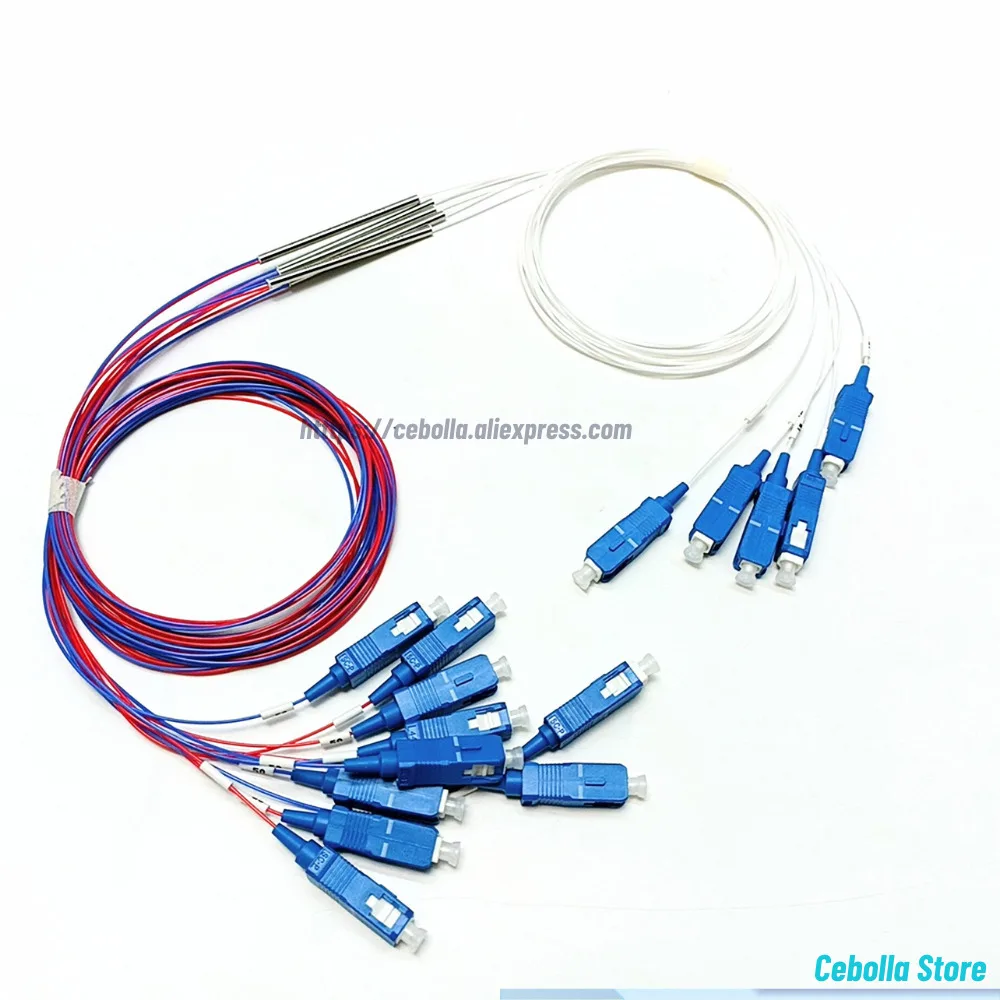 

10Pcs/Lot Fiber Optic FBT Splitter SC UPC 1X2 10/90 SM 0.9mm With Connector unbalanced Coupler Optional Splitter Ratio
