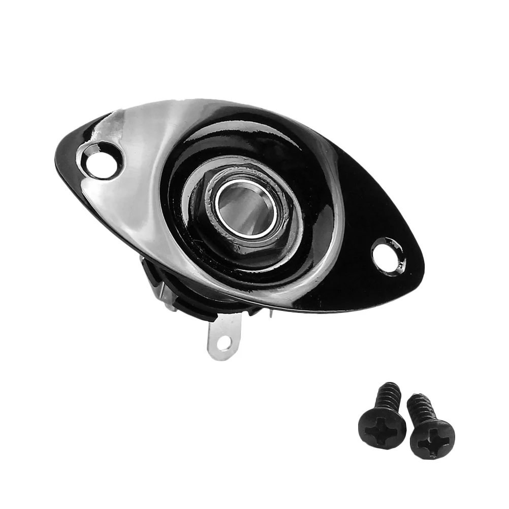 

Black 1/4 Inch 6.35Mm Oval Guitar Input Output Jack Socket Pickup Replacement For Electric Guitar Bass Iron Copper Nickel