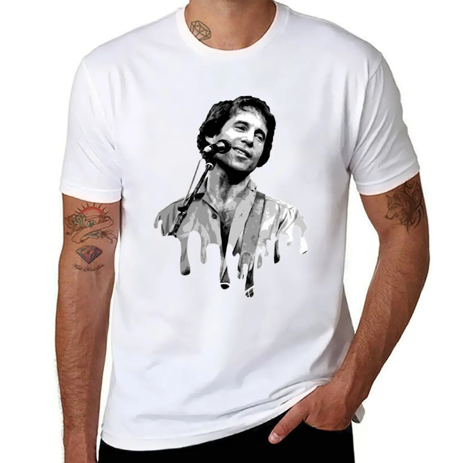 

Музыкальная винтажная футболка Paul Simon Paul Simon Gifts Music Fan, мужская повседневная футболка, персонализированная мужская футболка, хлопковая футболка