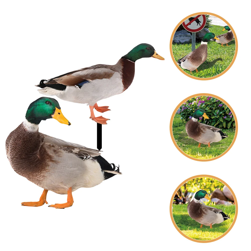 2 Pcs Courtyard Insert Wood Pile Yards Simulation Acrylic Outdoor Decoration