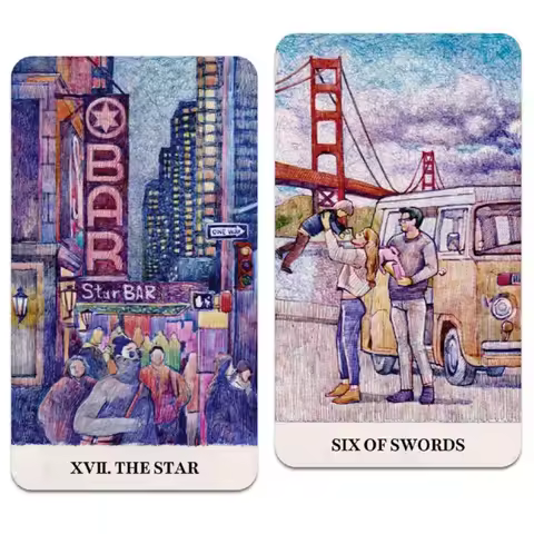 City Labyrinth Tarot 12*7cm, 78 Cards Tarot Deck | Indy Tarot Pen-drawn about Life In New York In The Early 2000s