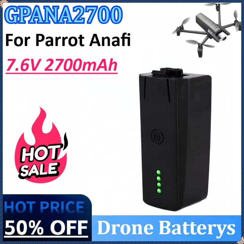 

New 7.6V 2700mAh Drone Replacement Lithium Battery Extended Flight Time for Parrot Anafi Remote Control Drone Parts GPANA2700