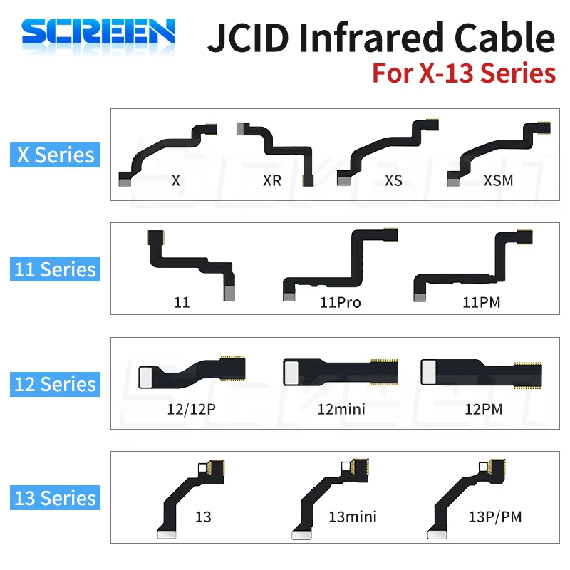 JCID Infrared FPC Flex Cable Face ID  Dot Matrix No Chip  For iPhone 11-13 Full Series For Camera Infrared Short Circuit Repair