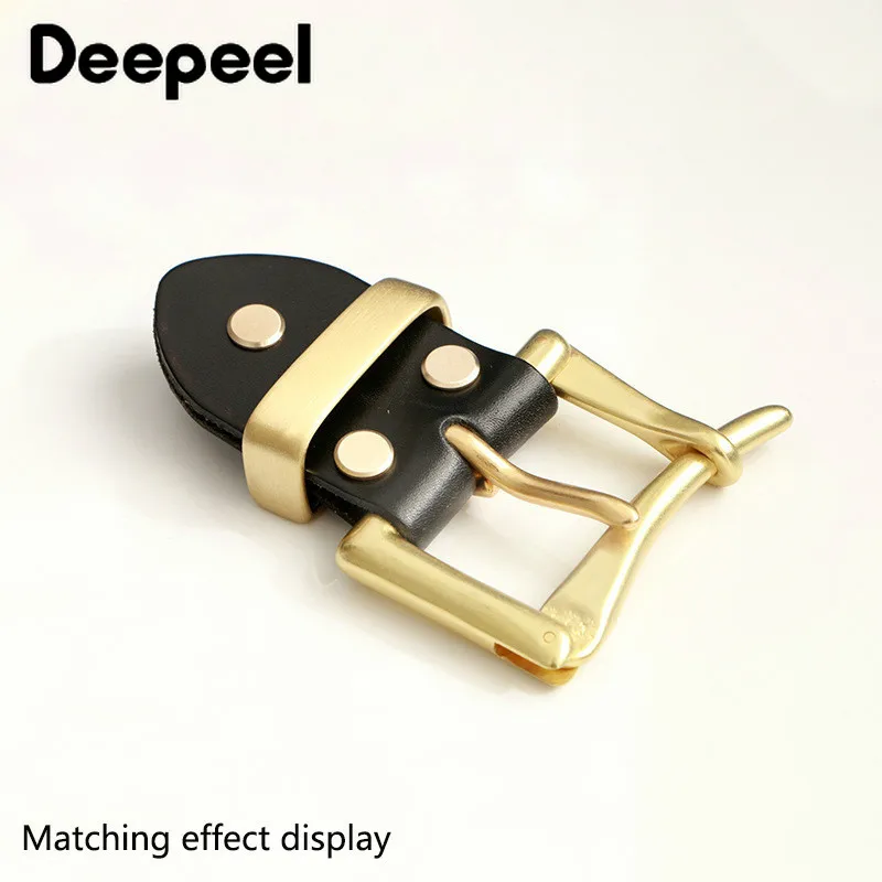 Deepeel 3.9cm Men\'s Pure Brass Pin Buckle Head Quick Open Buckles Heads Fit 3.6-3.8cm Belt DIY LeatherCraft Hardware Accessories