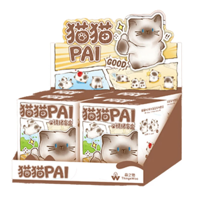 

Cat PAI Emotion Blind Box Cute Cartoon Cat Figurines Trendy Desktop Decoration Gift For Girlfriend Chinese Valentine's Day