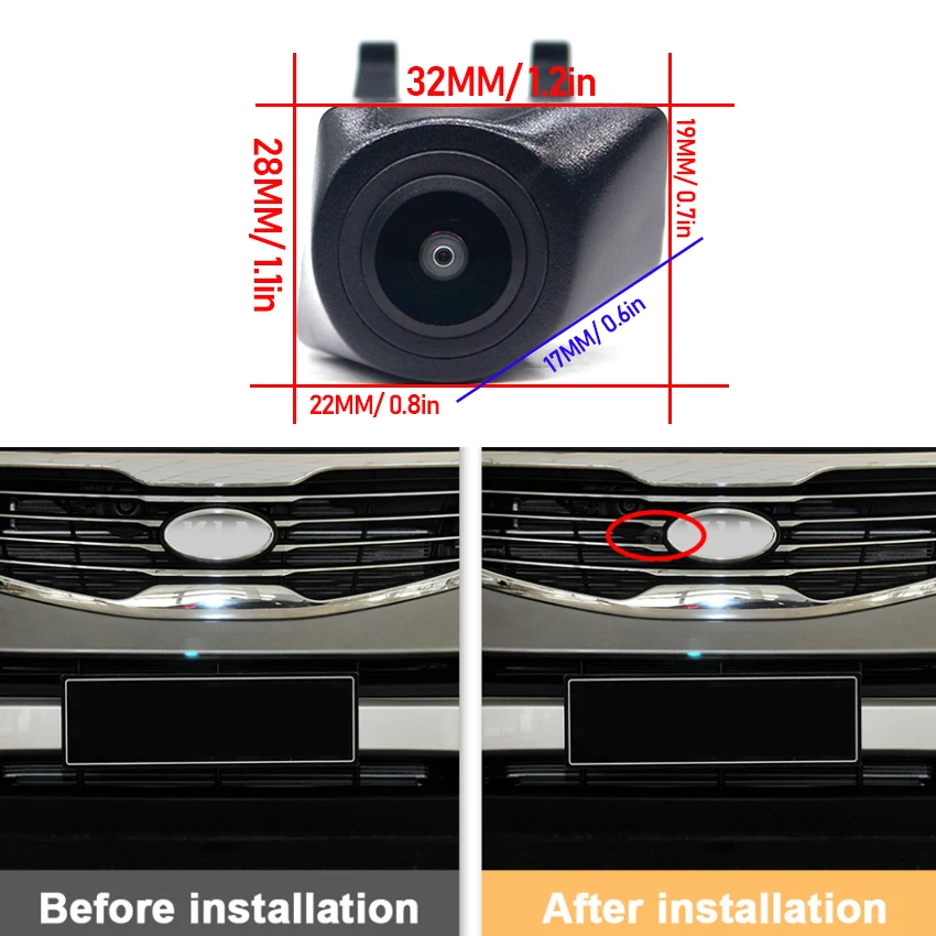 Vehicle Logo Front View Camera for Kia Sportage R K3 2011 2012 2013 Waterproof Night Vision CCD Installed Under the Car Logo