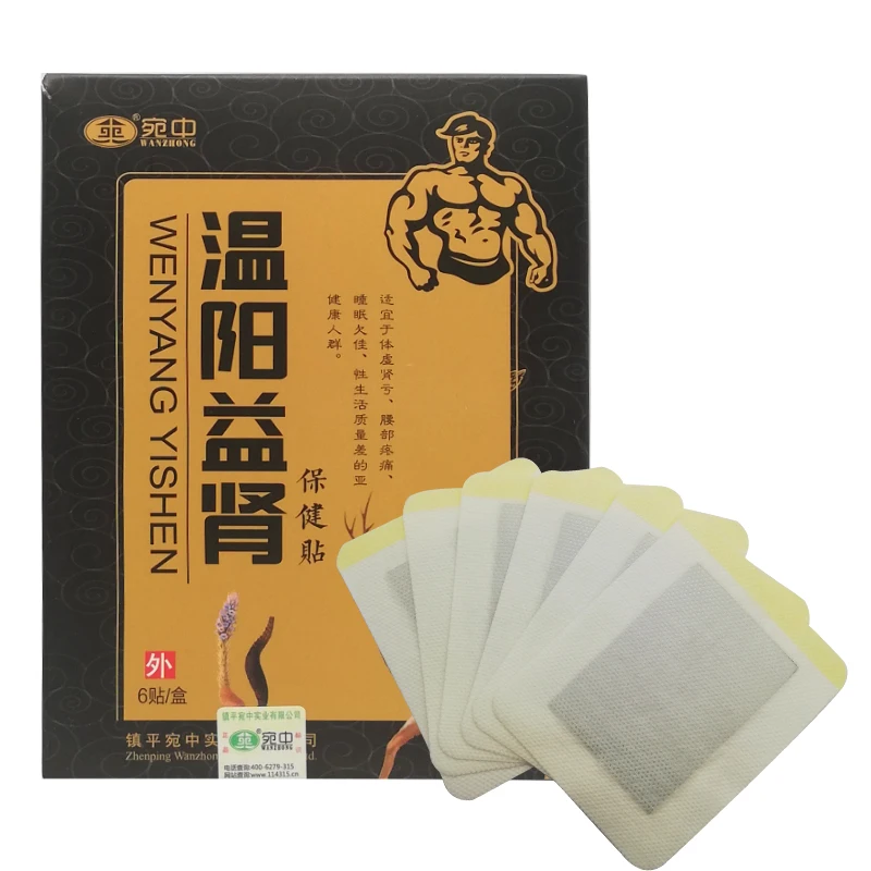 6PCS Kidney Patch for Impotence Premature Ejaculation Erectile Dysfunction Frequent Urination Plaster Back Pain Men Care