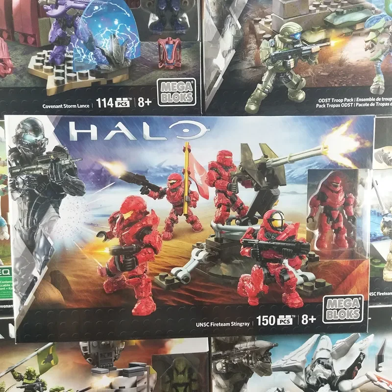 Genuine Mega Blocs Meijiabao Puzzle Model Toy Spartan Rhino Fire Squad Soldier Pack Bricks Anime Figure for Kids Gift