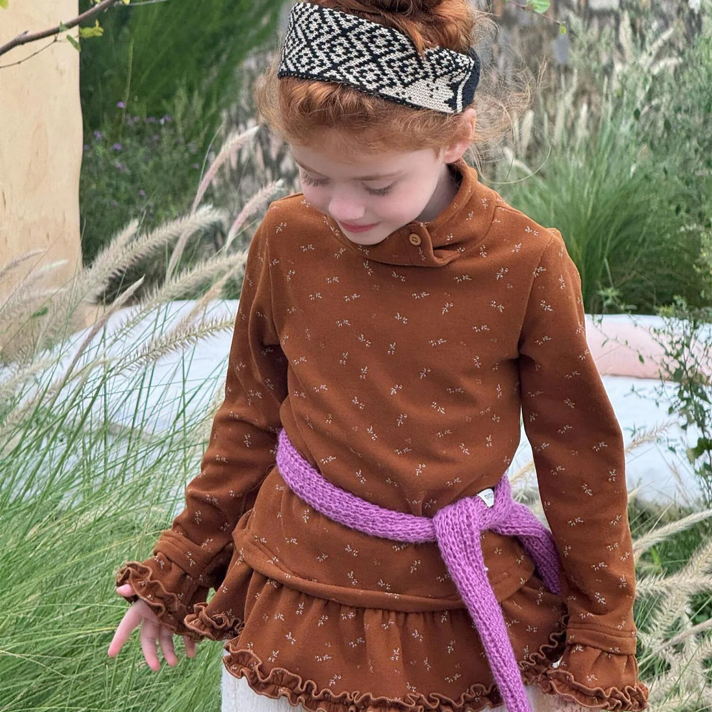 

Korean Children Clothing 2025 Autumn Winter New Girls Base Shirt High Neck Floral Cute Skirt Edge Brushed Inner Layer