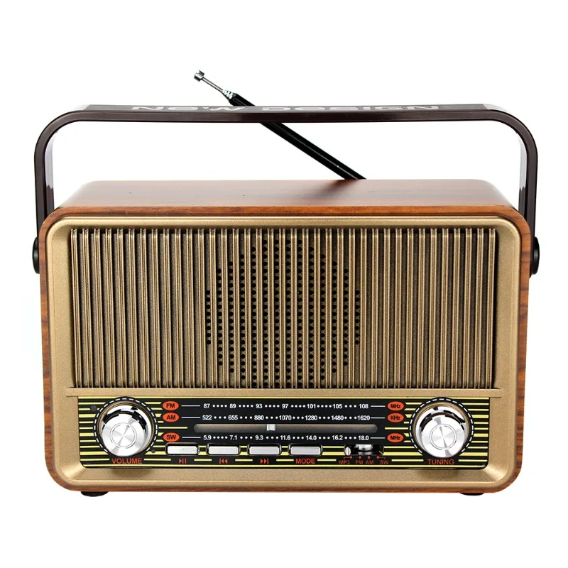 Classical Vintage Retro Wooden Home Rechargeable BT USB Radio Stereo Mp3 Music Player Speaker Am Fm Sw Multiband Portable Radios