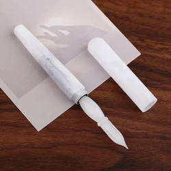 Creative Resin Glass Dip Pen with Cover Protection Calligraphy Fountain Signature Pens Cute Gift School Students Supplies