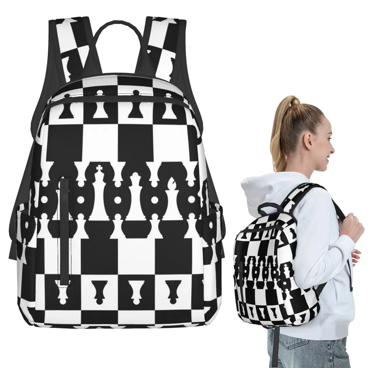 

Рюкзак с шахматными фигурами на доске, школьная сумка для студентов, детская школьная сумка, сумки через плечо для ноутбука, для мальчиков и девочек