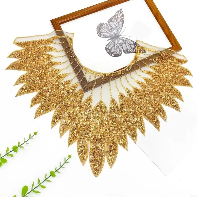 M6CD Apliques cuentas hechas a mano accesorio disfraces collar desmellado adornado